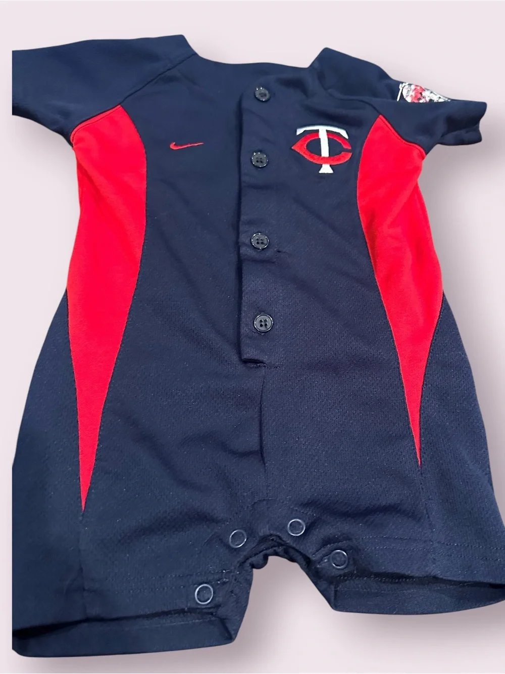 Nike MLB Minnesota Twins Baseball Button Romper - Navy & Red Size 18 Months